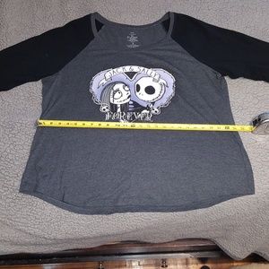 Nightmare Before Christmas Jack Sally Baseball Tee